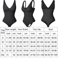 Women's Shapewear Bodysuit - V Neck Waist Trainer with Thong Design