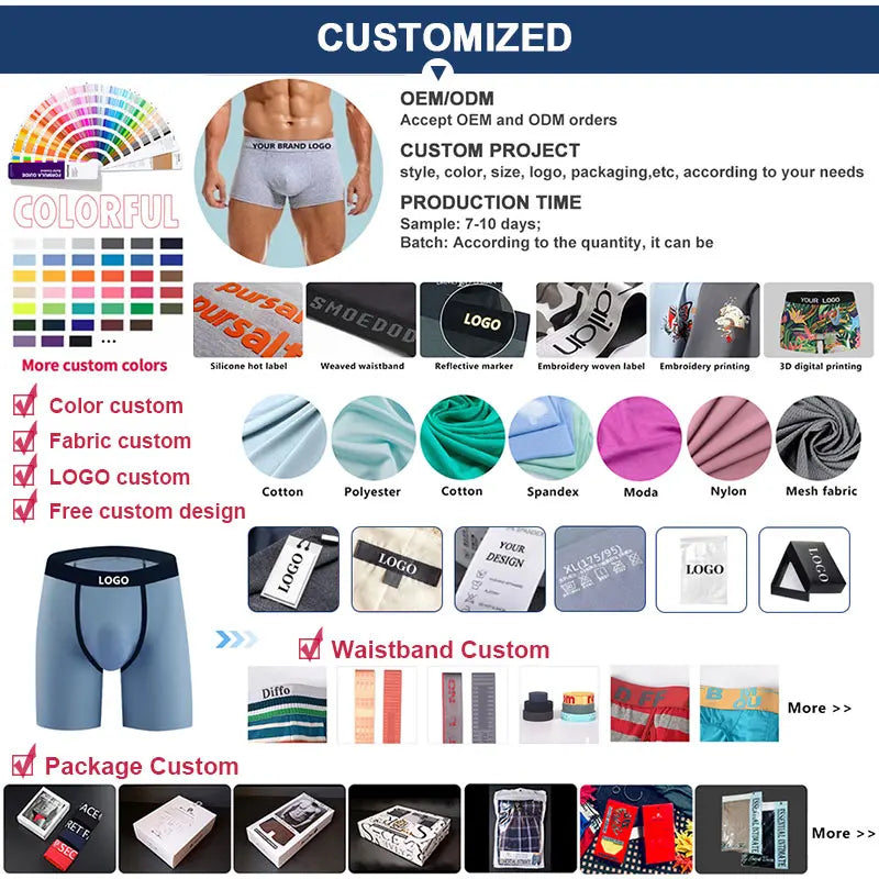 Men's Long Boxer Shorts — Breathable Cotton-Elastane Blend, Mid-Rise, Plus Size Available