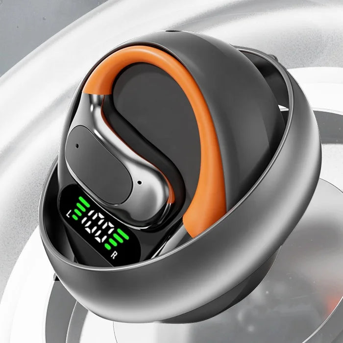 M113 Air Conduction Smart Noise Cancelling Sports Earphones Rotatable Design Wireless Earbuds with Convenient Lanyard (Orange)