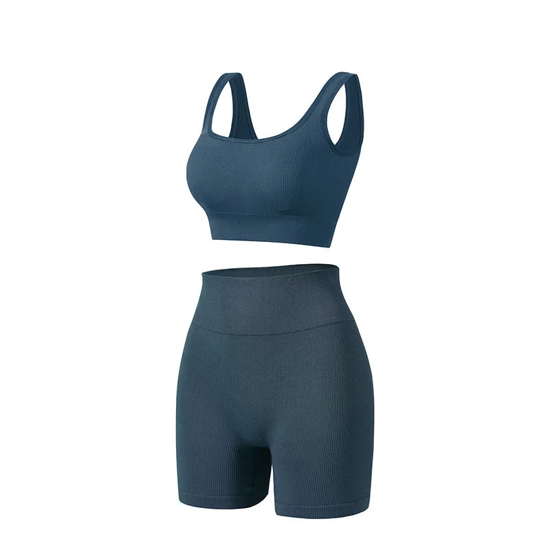 Women's Sports Bra & High-Cut Bikini Set – Wire-Free Padded Yoga Set