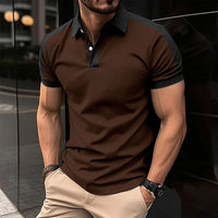 Men's Casual Short Sleeve T-Shirt — Slim Fit, Breathable Polyester-Cotton Blend