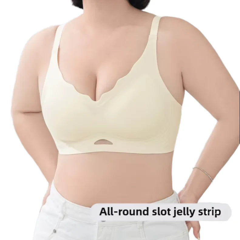 Full Coverage Jelly Bralette | Seamless Wire-Free Everyday Bra for Women | M–4XL