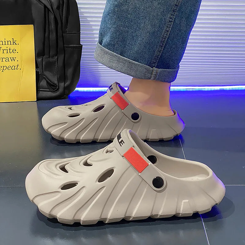 Men's Sporty Lightweight EVA Slippers - Closed Toe Non-Slip Summer Shoes