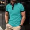 Men's Casual Short Sleeve T-Shirt — Slim Fit, Breathable Polyester-Cotton Blend