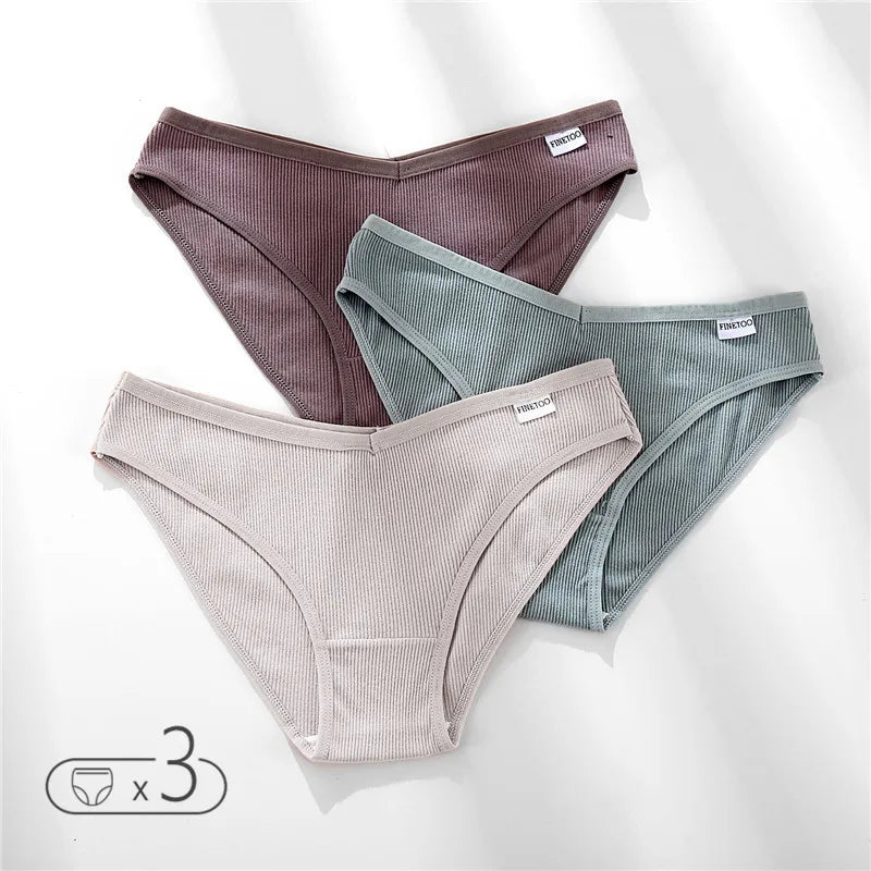 Panties de Algodón FINETOO - Ropa Interior Femenina Sexy Talla M-4XL