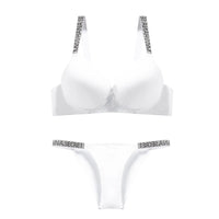 Rhinestone Strap Sexy Lingerie Set – Underwire Push-Up Bra & Bikini