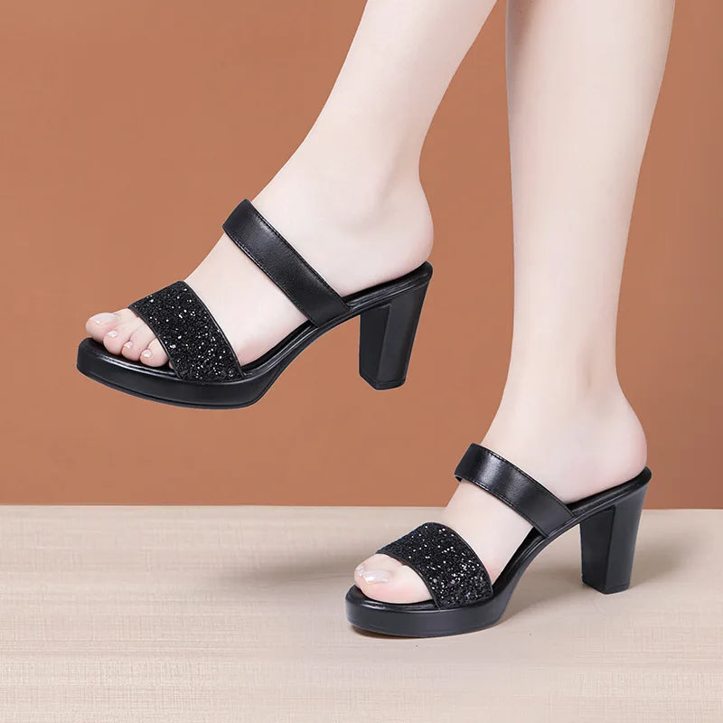 Sh11706a Drop Shipping Shoes Women Zapatos Con Tacon 8cm 10cm Women Sandals Summer 2023