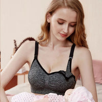 Plus Size Seamless Nursing Bra – Wire-Free Four Hook-Eye Closure Maternity Bra for Breastfeeding