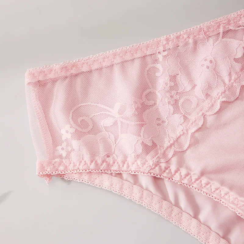 Luxury Satin Lace Hipster Briefs – Silky Breathable Low-Rise Everyday Panties