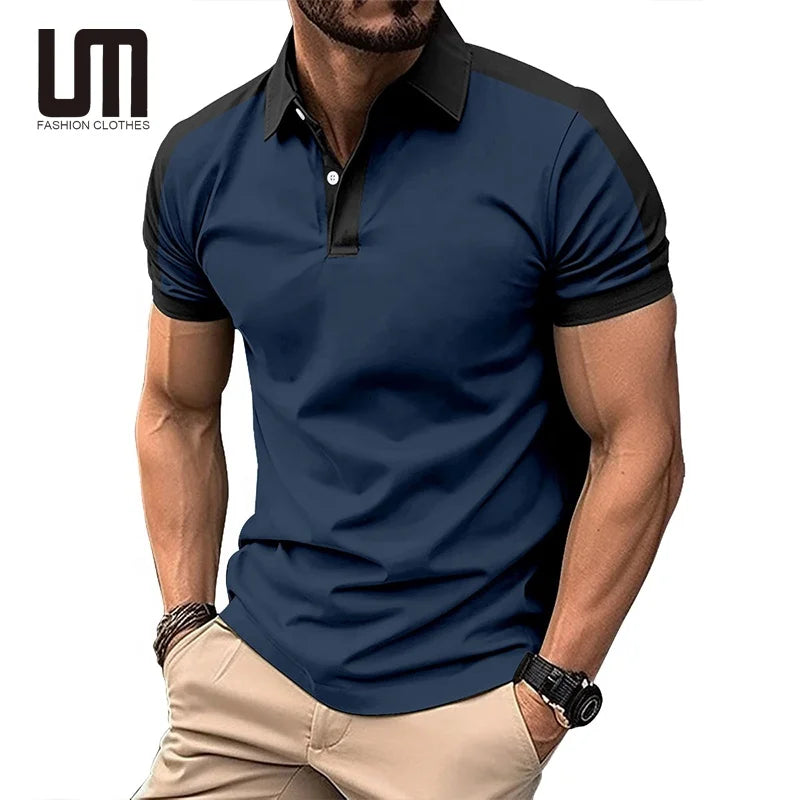 Men's Casual Short Sleeve T-Shirt — Slim Fit, Breathable Polyester-Cotton Blend