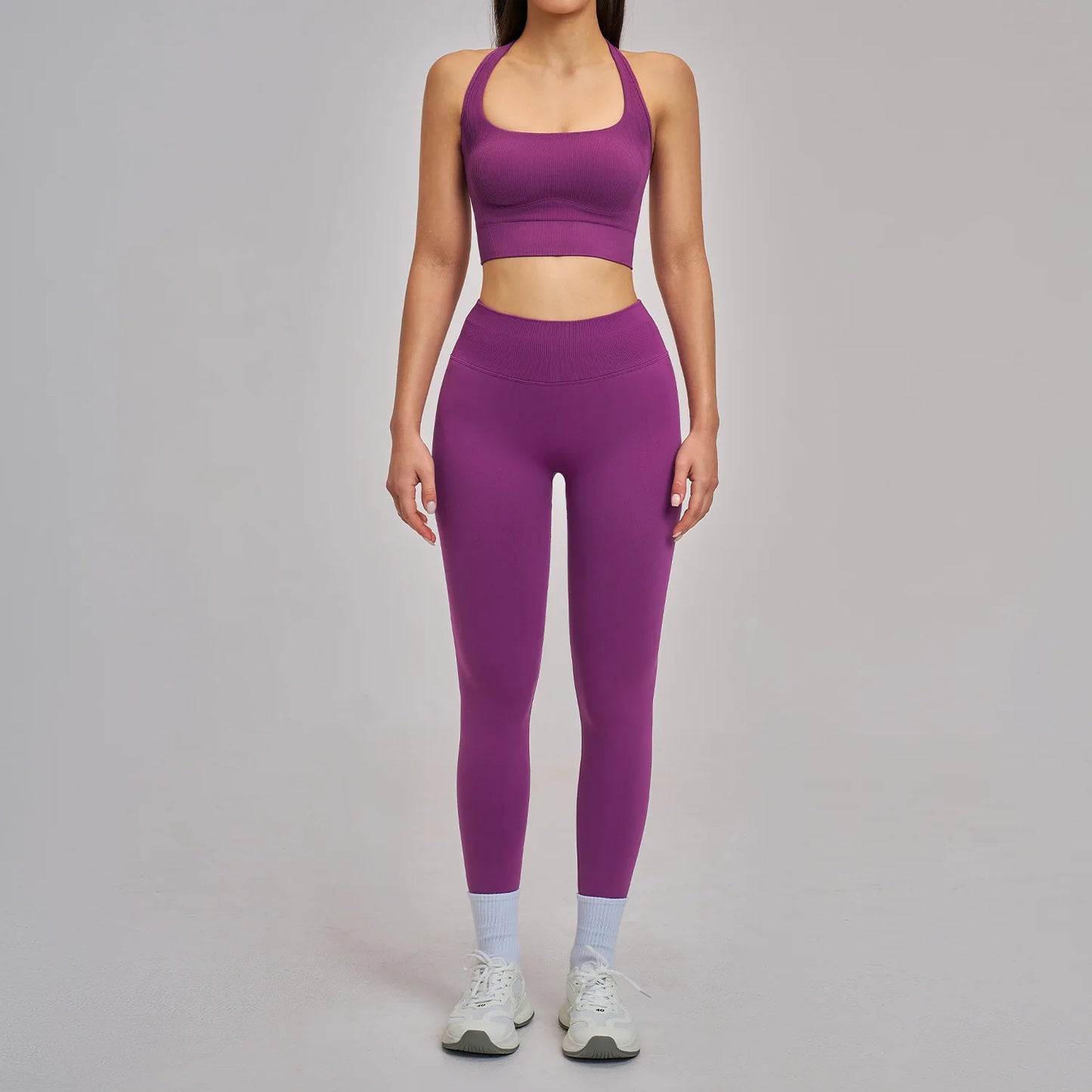 Women's 3-Piece Seamless Activewear Set — High Waist Tracksuit, Quick Dry Yoga Gym Wear
