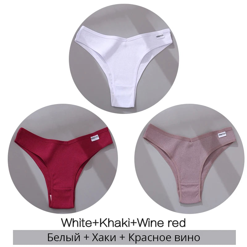 Set de 3 Panties de Algodón Hipoalergénico sin Costuras para Mujer