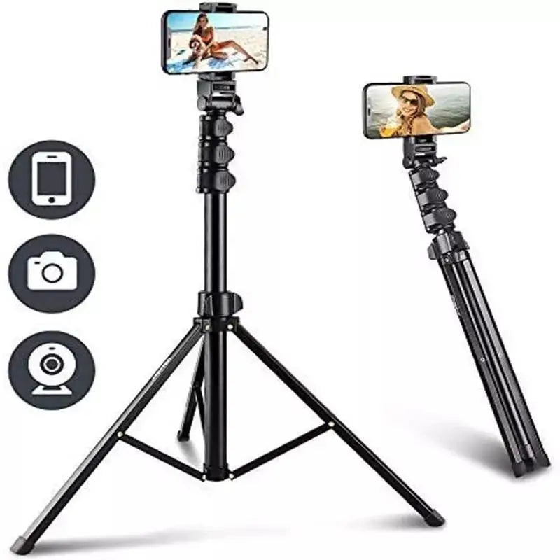 Five Section Phone Selfie Stick Tripod Suitable for Mobile Phone Cameras Holder Stand Opp Bag 300 Portable 1.6 Meter 160cm Black