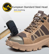 Four Season Fashion High Top Safety Boots Anti Smashing and Anti Piercing Work Shoes Lightweight Breathable Safety Boots