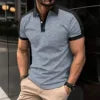 Men's Casual Short Sleeve T-Shirt — Slim Fit, Breathable Polyester-Cotton Blend