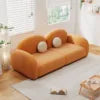 Luxury White Flannel Sofa - Modern 3-Seater with Curved Arms
