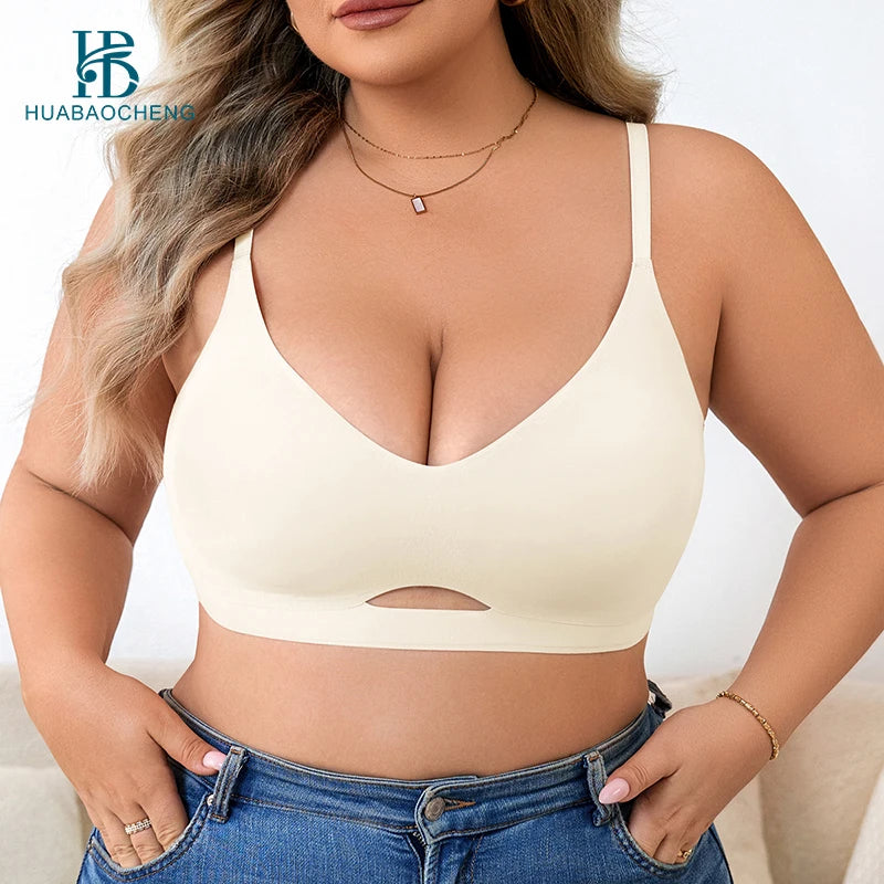 Plus Size Wireless Sports Bra | Seamless Push-Up, Low Back | Sizes XL–4XL