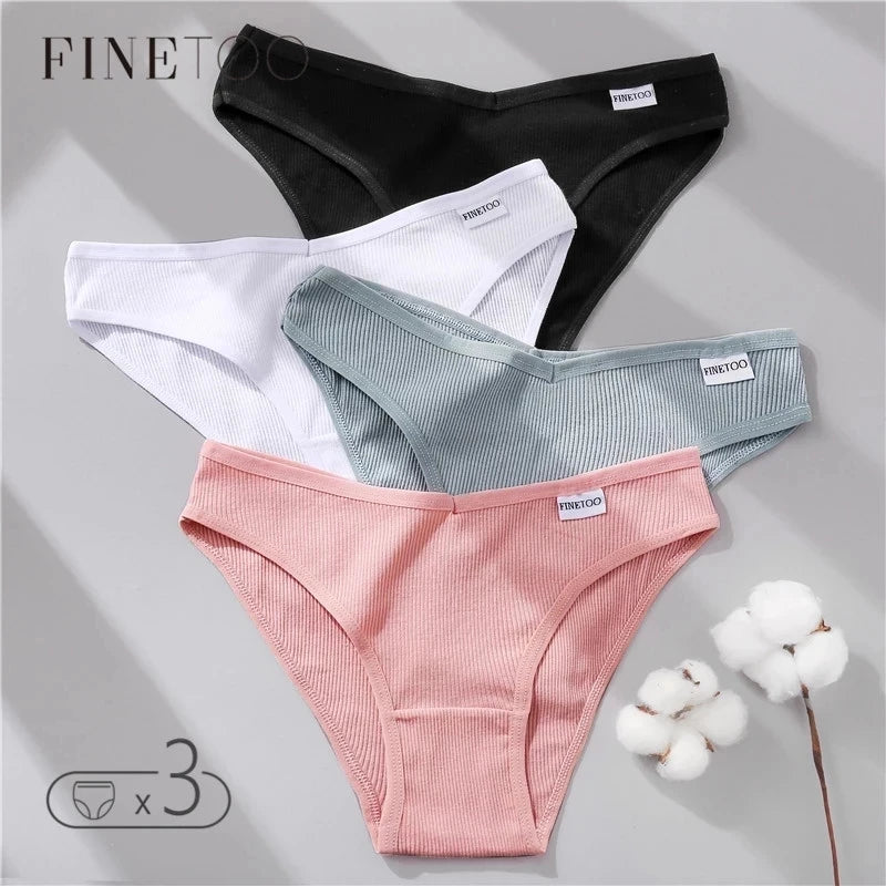 Panties de Algodón FINETOO - Ropa Interior Femenina Sexy Talla M-4XL