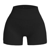 Women's Ribbed High Waist Yoga Shorts — Seamless, Sweat-Wicking, Push-Up Active Wear