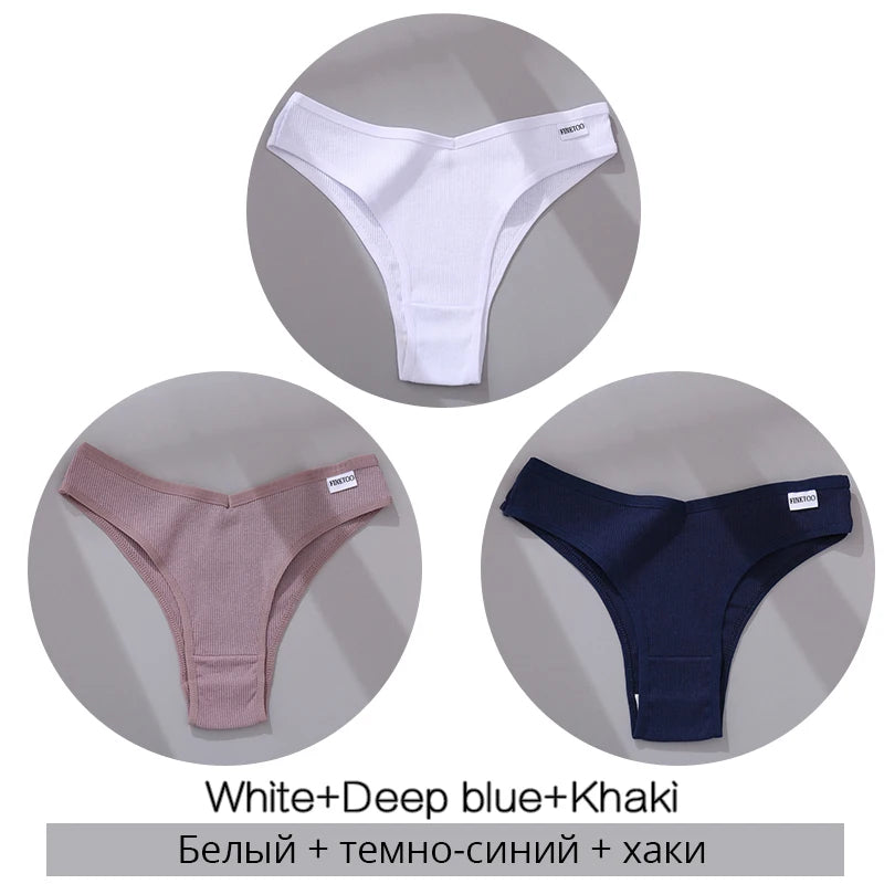 Set de 3 Panties de Algodón Hipoalergénico sin Costuras para Mujer