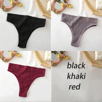 Set de 3 panties sin costuras de talle alto para mujer