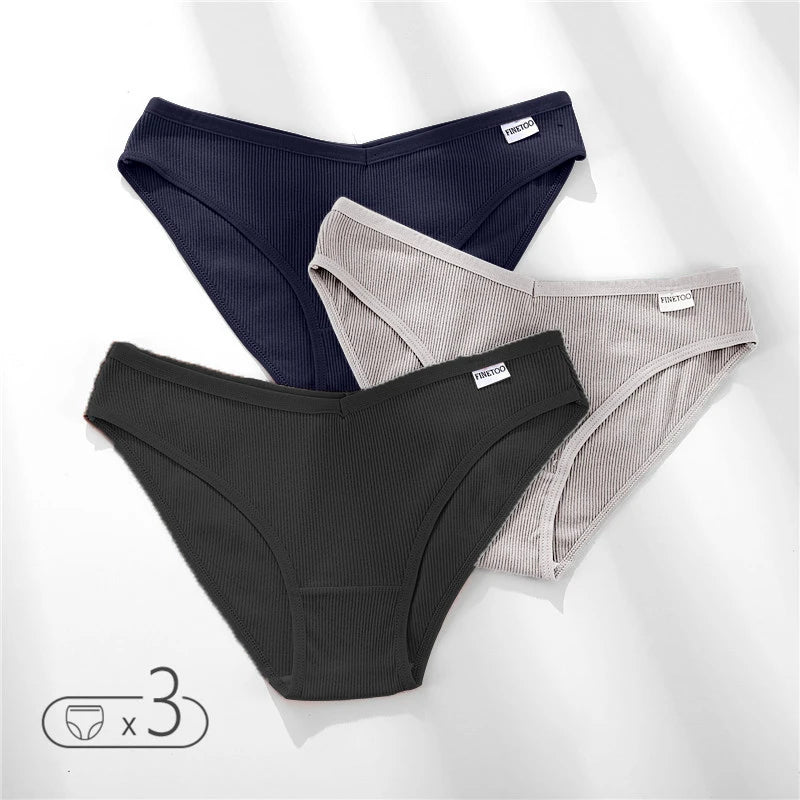 Panties de Algodón FINETOO - Ropa Interior Femenina Sexy Talla M-4XL