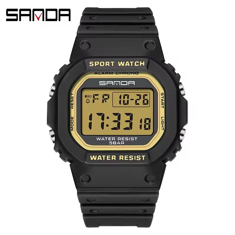 SANDA 2107 Boys Digital Sport Watch – Waterproof, Chronograph, Luminous, TPU Band