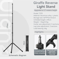 Ulanzi T270 Lighting Stand Tripod Light Stand Photography Aluminum Alloy Heavy Duty 2.7M For Godox Softbox Camera Flash COB LED
