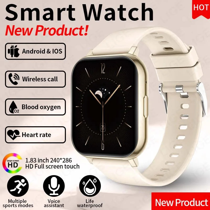 LIGE Y28 Smart Watch | 1.83" HD Bluetooth Calling Heart Rate Sleep Monitor Fashion Smartwatch for Android & iOS