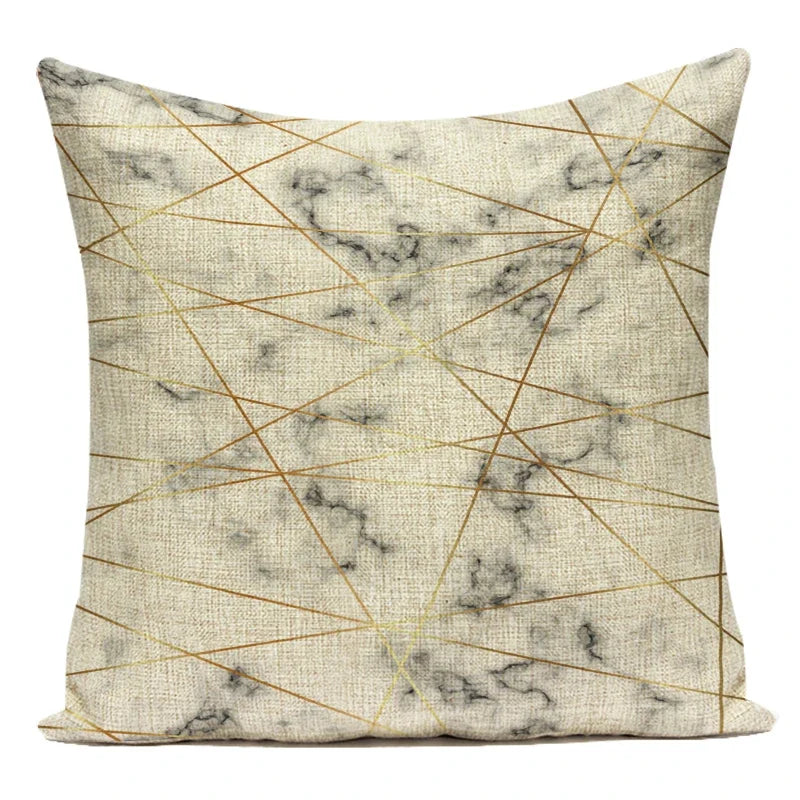 Boho Geometric Printed Throw Pillow Cover | Linen Cotton Cushion Case for Sofa