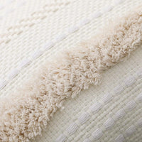 Boho Tufted Throw Pillow Cover with Tassels | Neutral Woven Cushion Case