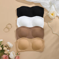 Women's Strapless Seamless Bra – Ice Silk Wire-Free Padded | Traceless Invisible Bra 1pc or 3-Pack