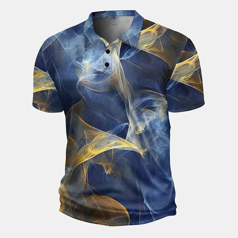 Men's 3D Print Short Sleeve Polo Shirt — Streetwear, Casual & Cool