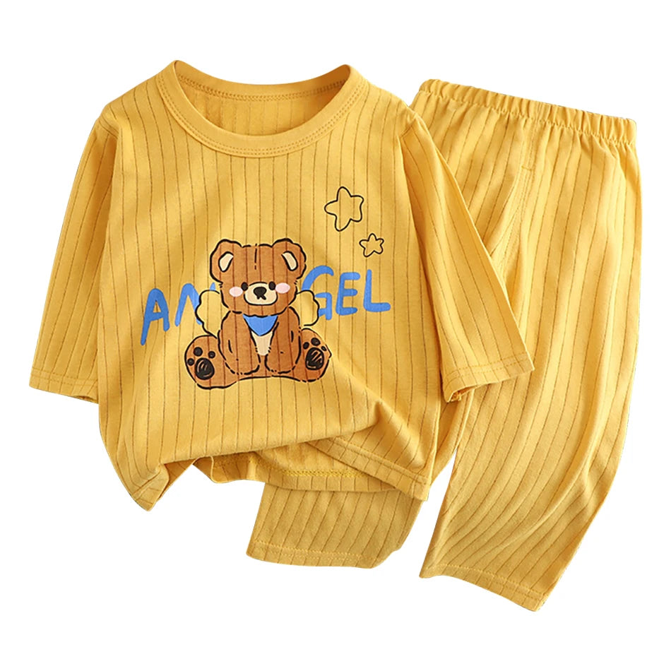 Kids Bear Pajama Set – Cotton Blend Long Sleeve