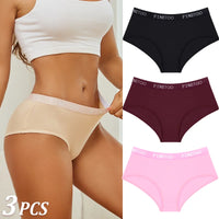 Set de 3 Panties de Algodón con Cinturón de Letras - Ropa Interior Sexy