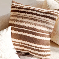 French Light Luxury Forest Jacquard Cushion Cover | Brown Patchwork Pillow Case