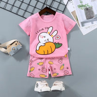 Girls 3D Animal Print Summer Short Set