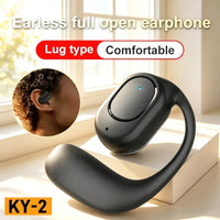 KY2 Single Wireless Earphones Air Conduction OWS Headphone HiFi Ear-Hook Music Sports Noise Cancel Headset For All Smartphones