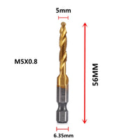 HSS Titanium Metric Tap Drill Bits Set | M3–M10 Thread Taps