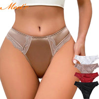 Silk Satin Lace G-String Panties – Low-Rise, One-Piece Seamless Design | Women's Lingerie M–XL