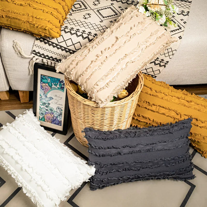 Nordic Cotton Linen Throw Pillow Cover | Soft Plain Cushion Case for Sofa & Bed