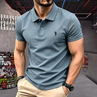 Men's Premium 100% Cotton Polo Shirt — Pony Embroidery, Anti-Wrinkle, Golf & Casual