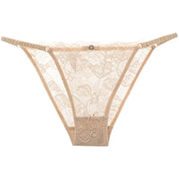 Panty de Encaje con Flores Bordadas - Ropa Interior Sexy Transparente para Mujer