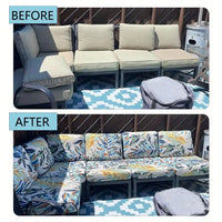 Tropical Print Outdoor Sofa Cushion Cover | Stretch Seat Protector