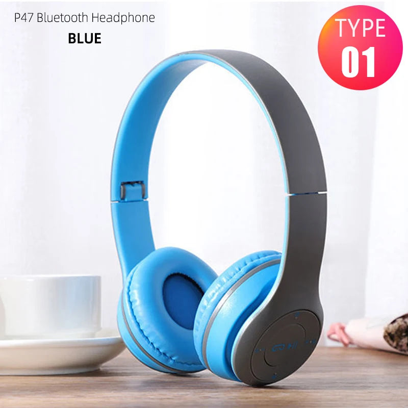 P47 Wireless Bluetooth Headphones – Foldable Over-Ear | HiFi Stereo Bass | Kids & Adults