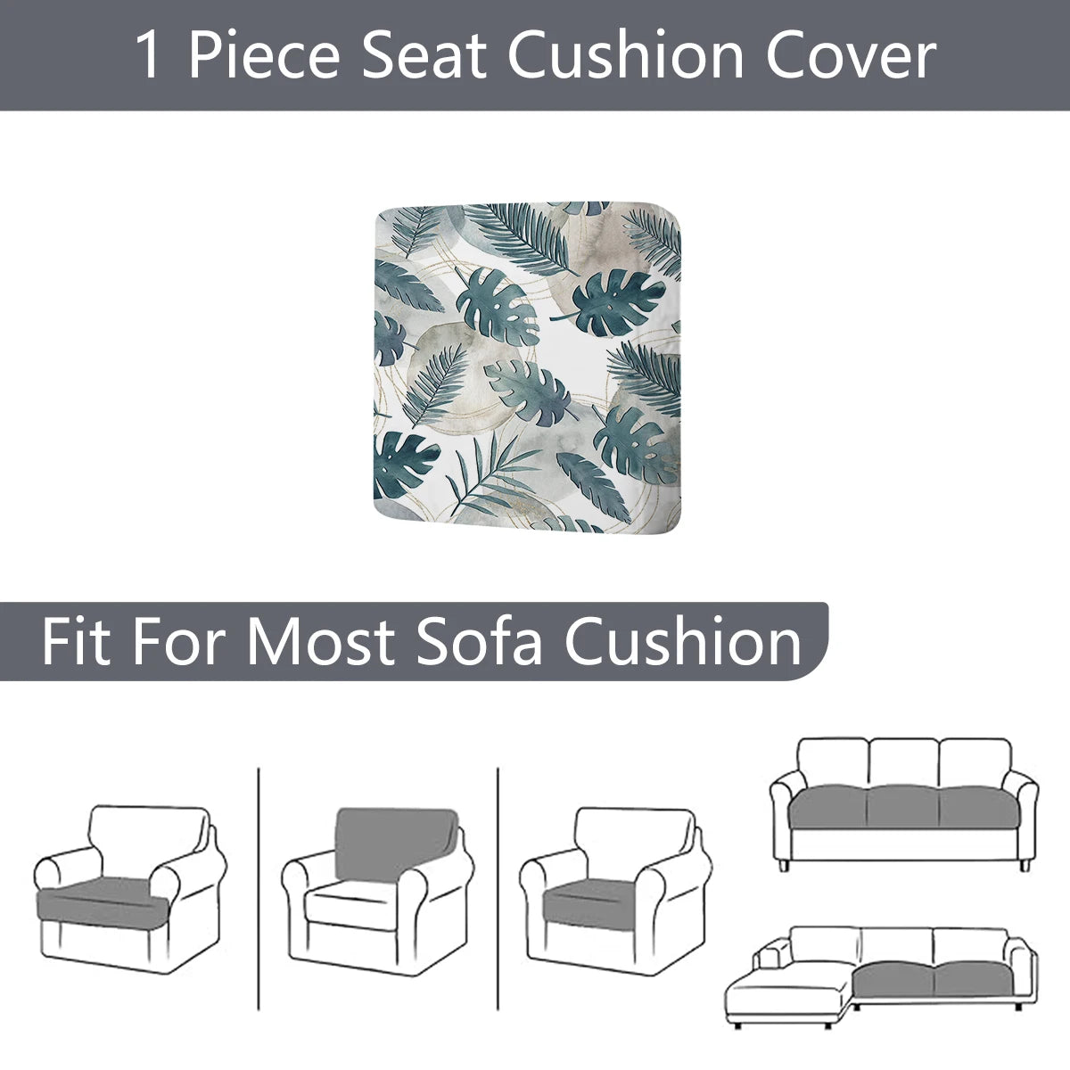 Floral Outdoor Sofa Cushion Cover | Elastic Stretch Patio Sofa Back Cover