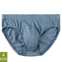 Men’s 100% Cotton Briefs – 4-Pack | Plus Size XL–5XL Breathable Underwear