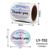 120-200Sheets/Roll Thank You Stickers DIY Decor Labels for Cake Bakery Baking Decoration Self-adhesive Label Gift Wrap Sticker
