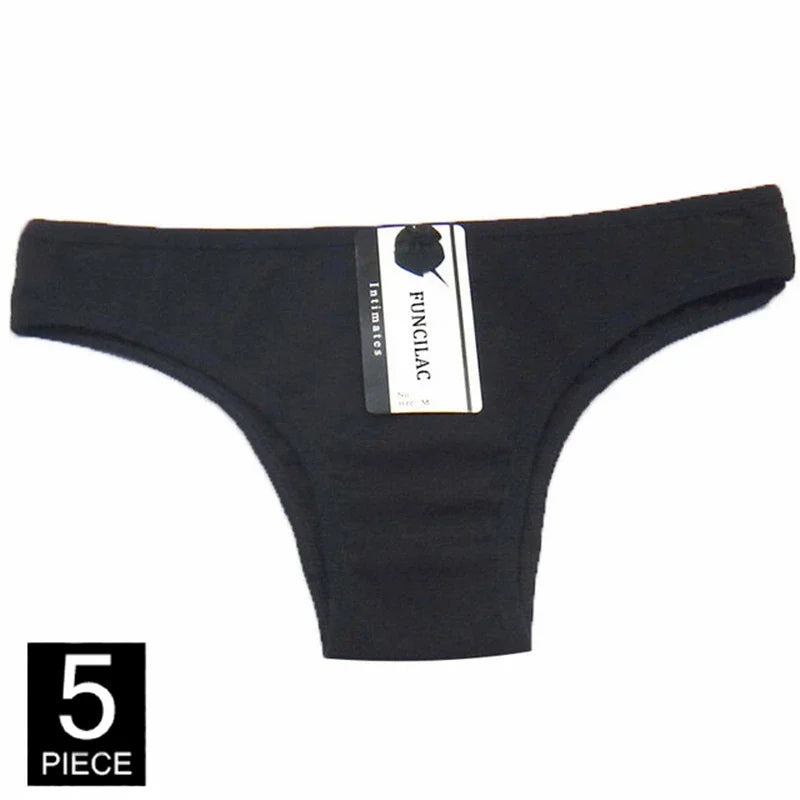 Pack de 5 Panties de Algodón para Mujer - Ropa Interior Cómoda y Sexy
