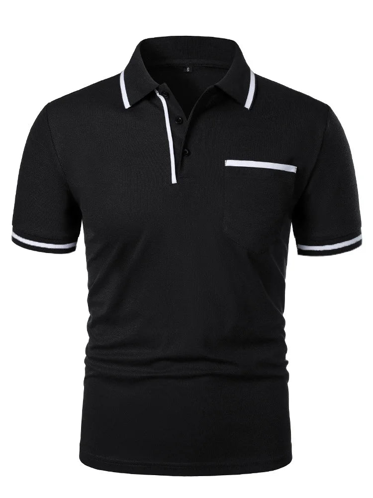 Men's Performance Polo Shirt — CoolMax Quick-Dry, Zipper Pocket & Breathable Mesh